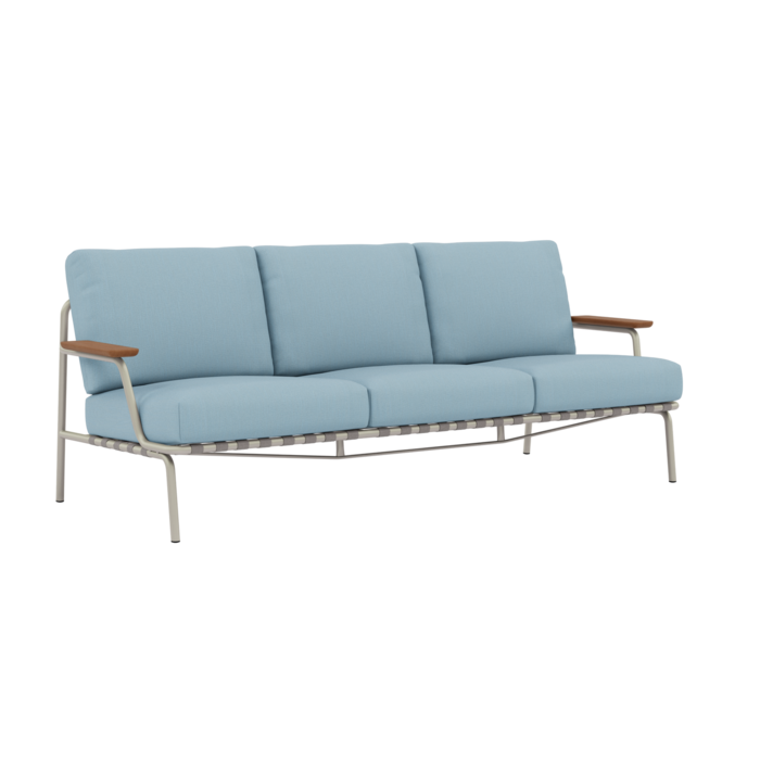 Muuto Settle Sofa 3-Seater Grey Frame Ribbed Weave