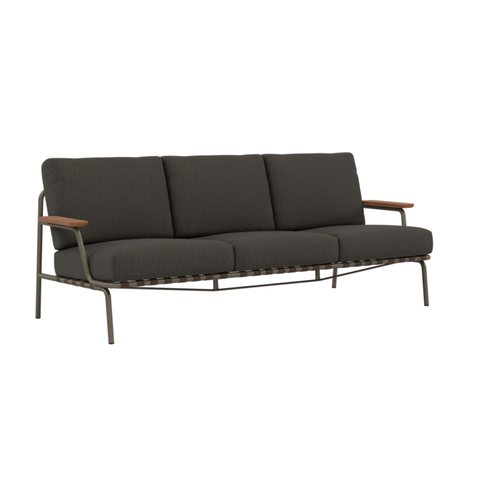 Muuto Settle Sofa 3-Seater Taupe Frame Ribbed Weave