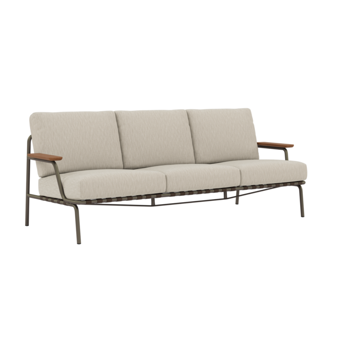 Muuto Settle Sofa 3-Seater Taupe Frame Ribbed Weave