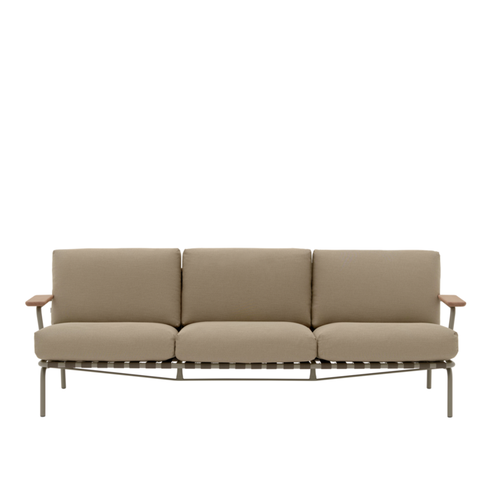 Muuto Settle Sofa 3-Seater Taupe Frame Ribbed Weave