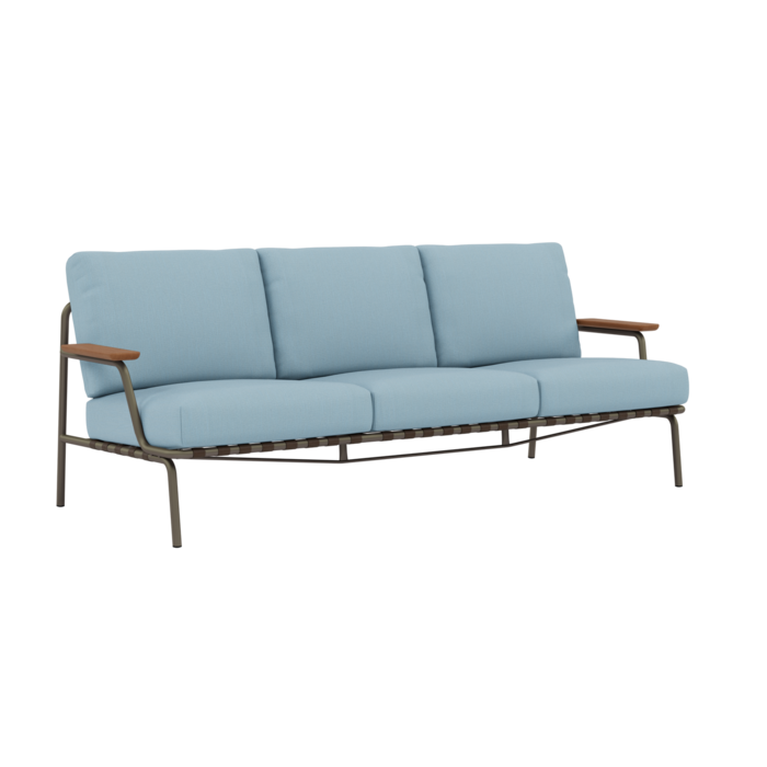Muuto Settle Sofa 3-Seater Taupe Frame Ribbed Weave