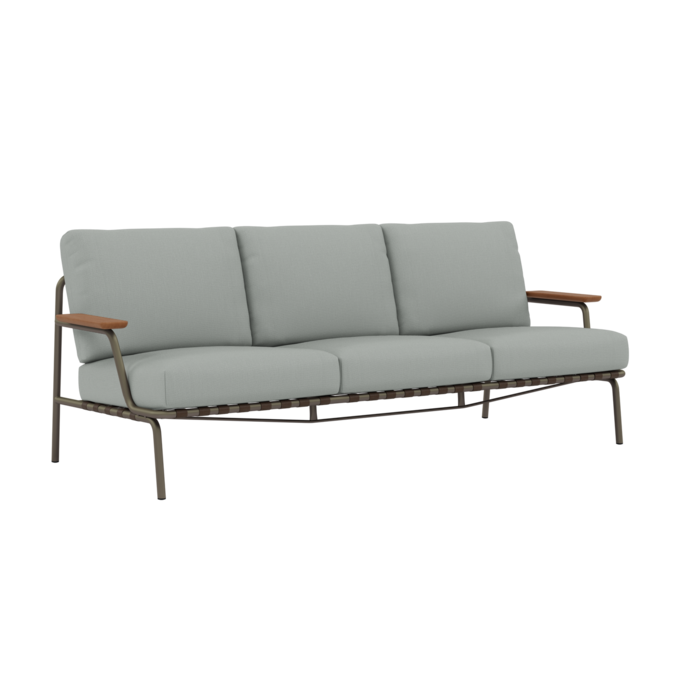 Muuto Settle Sofa 3-Seater Taupe Frame Ribbed Weave