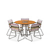 Tuinset 5x Click Dining Armchair + Circle Table 110 cm