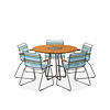 Tuinset 5x Click Dining Armchair + Circle Table 110 cm