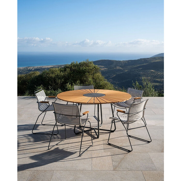 HOUE Tuinset 5x Click Dining Armchair + Circle Table 110 cm