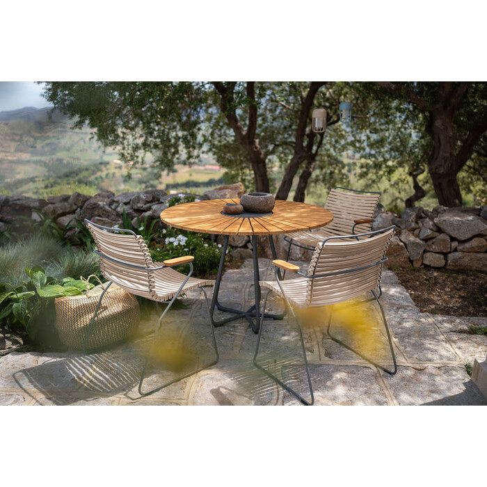 HOUE Tuinset 5x Click Dining Armchair + Circle Table 110 cm