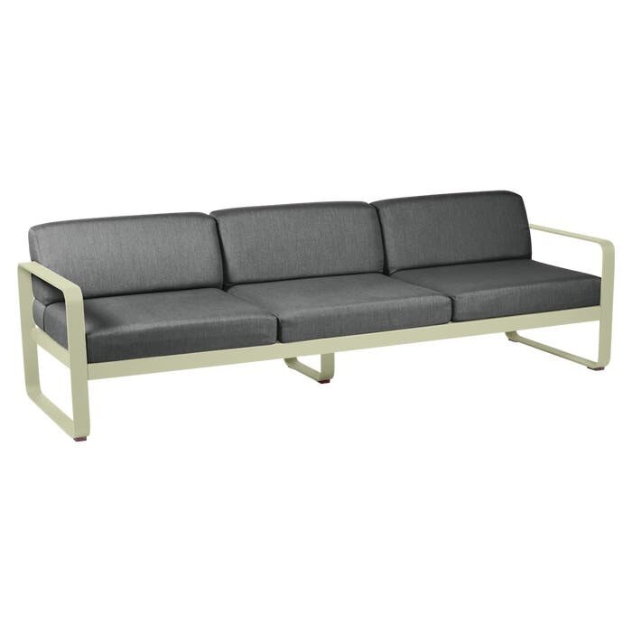 Fermob Bellevie 3-Seater Sofa Graphite Grey Cushion