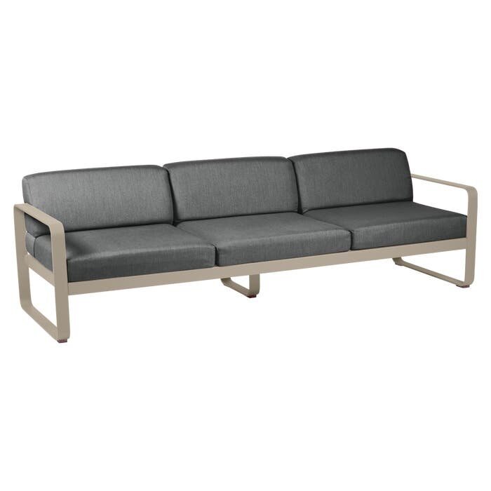 Fermob Bellevie 3-Seater Sofa Graphite Grey Cushion