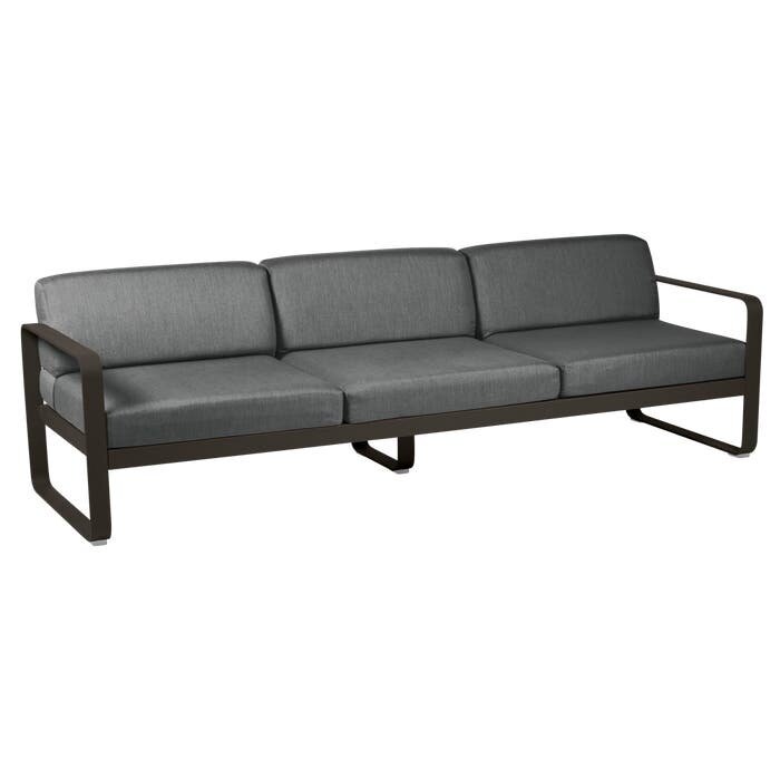 Fermob Bellevie 3-Seater Sofa Graphite Grey Cushion