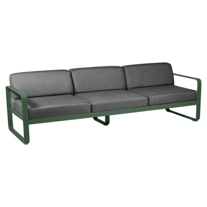 Fermob Bellevie 3-Seater Sofa Graphite Grey Cushion