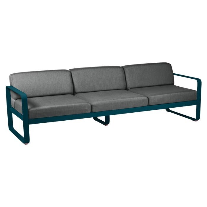 Fermob Bellevie 3-Seater Sofa Graphite Grey Cushion