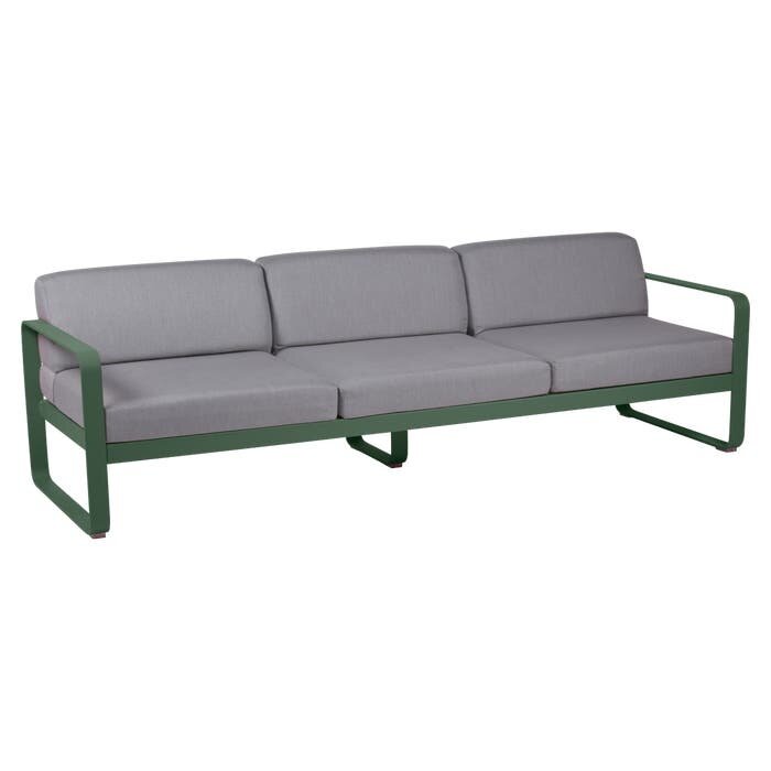 Fermob Bellevie 3-Seater Sofa Flannel Grey Cushion