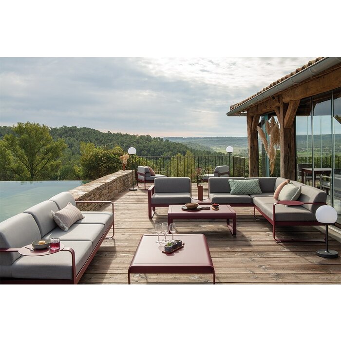 Fermob Bellevie 3-Seater Sofa Flannel Grey Cushion