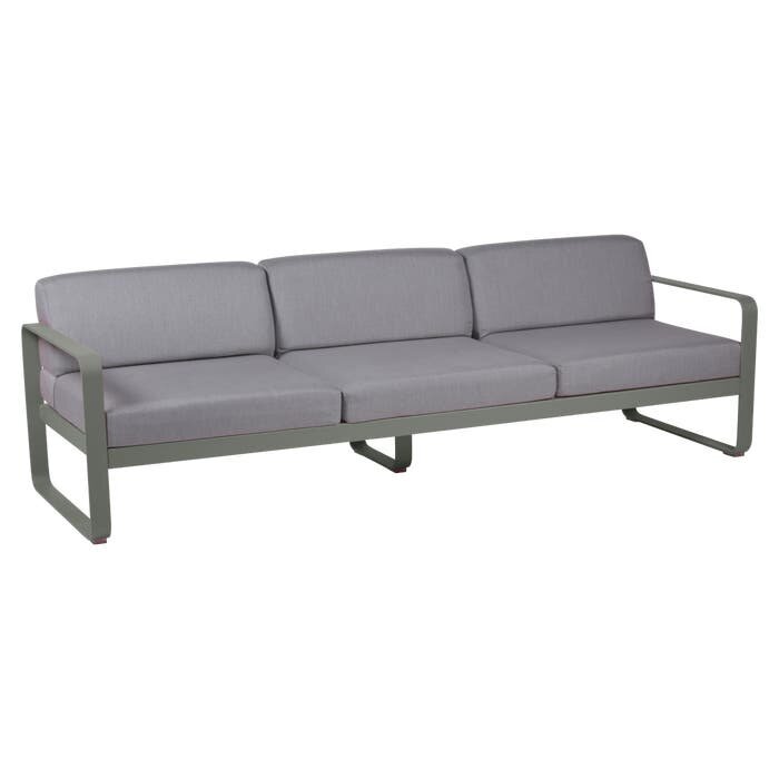 Fermob Bellevie 3-Seater Sofa Flannel Grey Cushion