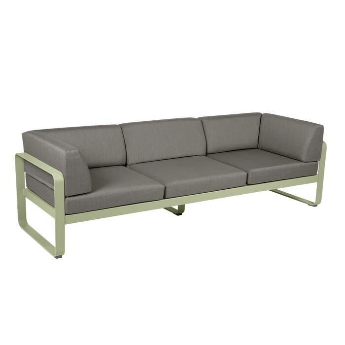 Fermob Bellevie 3-Seater Club Sofa Grey Taupe Cushion
