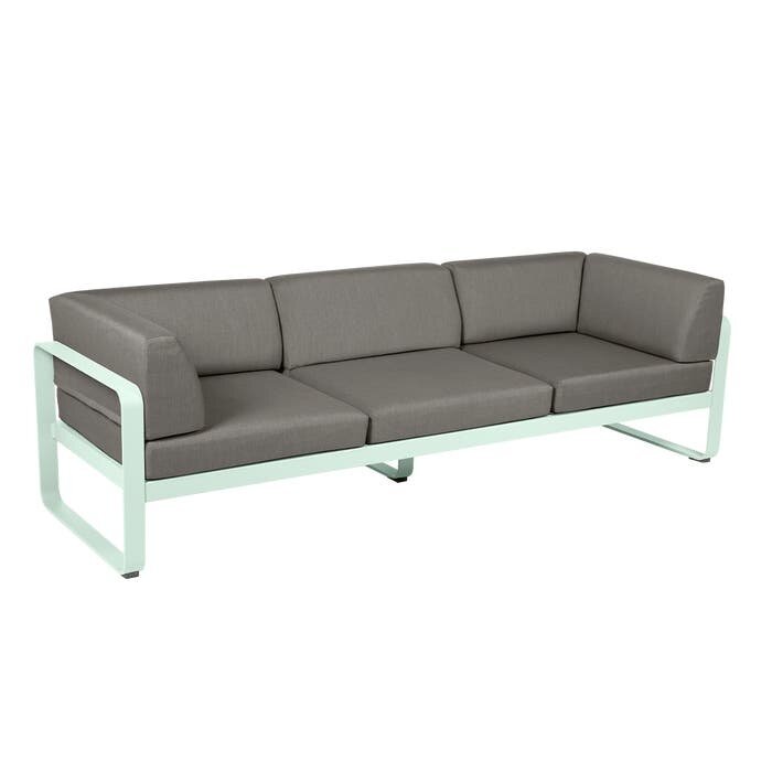 Fermob Bellevie 3-Seater Club Sofa Grey Taupe Cushion