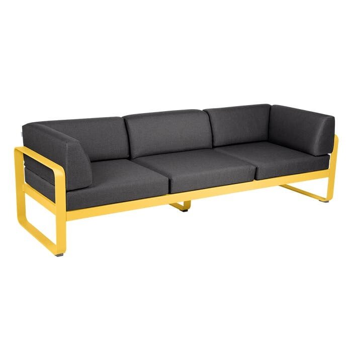 Fermob Bellevie 3-Seater Club Sofa Graphite Grey Cushion