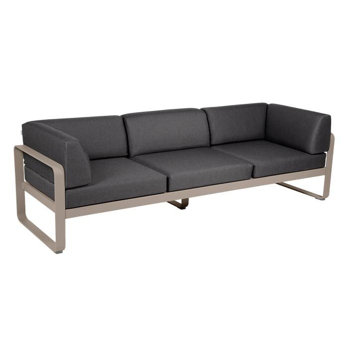Fermob Bellevie 3-Seater Club Sofa Graphite Grey Cushion