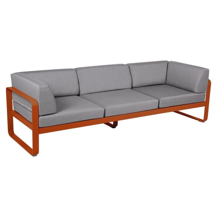 Fermob Bellevie 3-Seater Club Sofa Flannel Grey Cushion