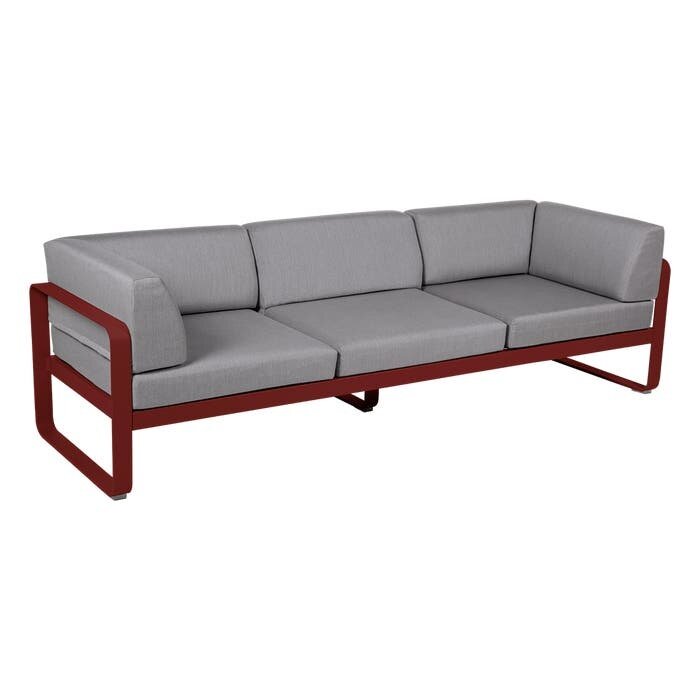 Fermob Bellevie 3-Seater Club Sofa Flannel Grey Cushion