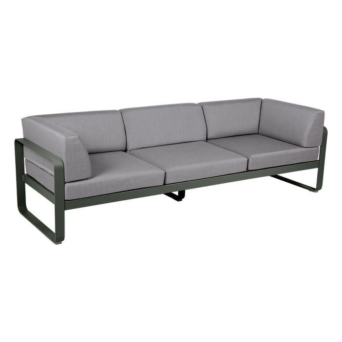 Fermob Bellevie 3-Seater Club Sofa Flannel Grey Cushion