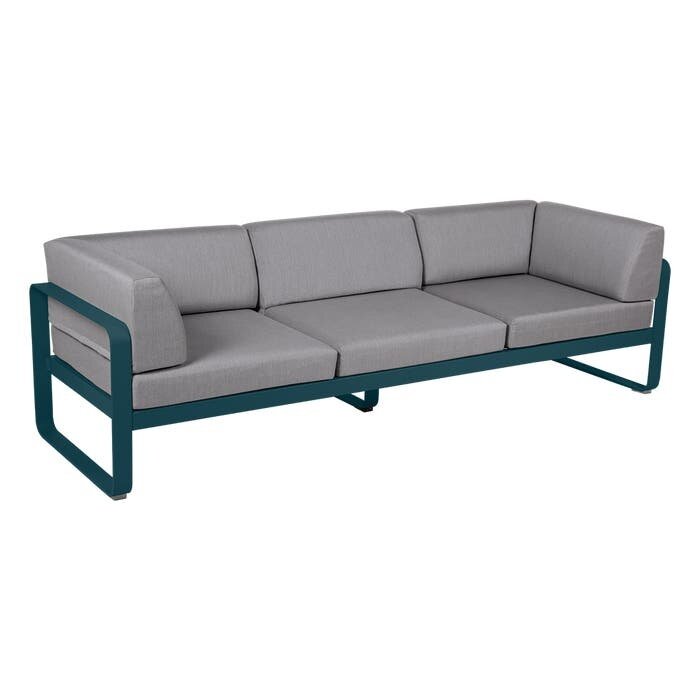 Fermob Bellevie 3-Seater Club Sofa Flannel Grey Cushion
