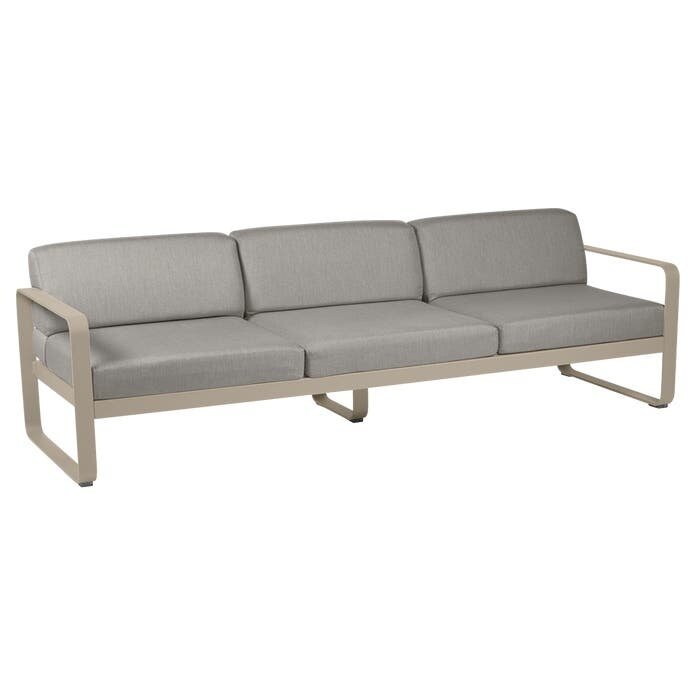 Fermob Bellevie 3-Seater Sofa Grey Taupe Cushion