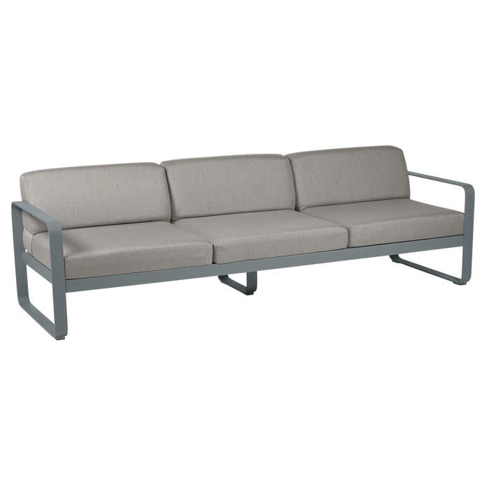 Fermob Bellevie 3-Seater Sofa Grey Taupe Cushion