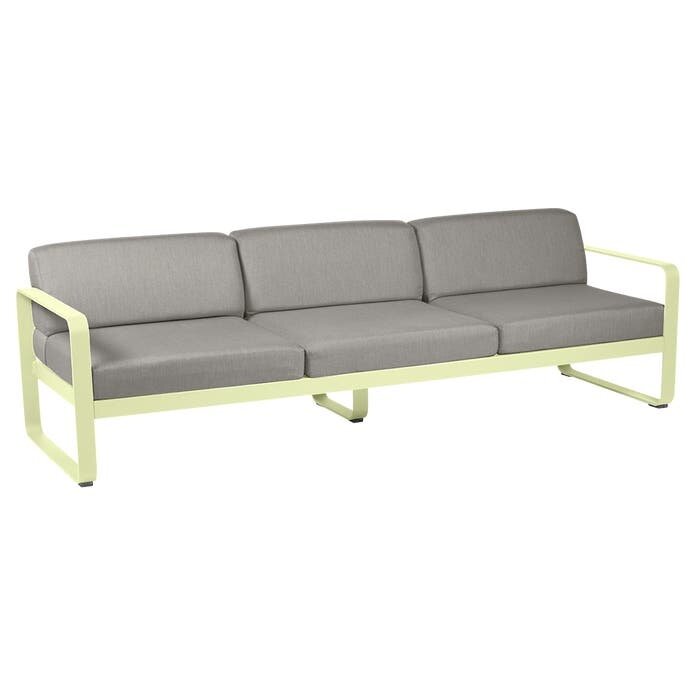 Fermob Bellevie 3-Seater Sofa Grey Taupe Cushion