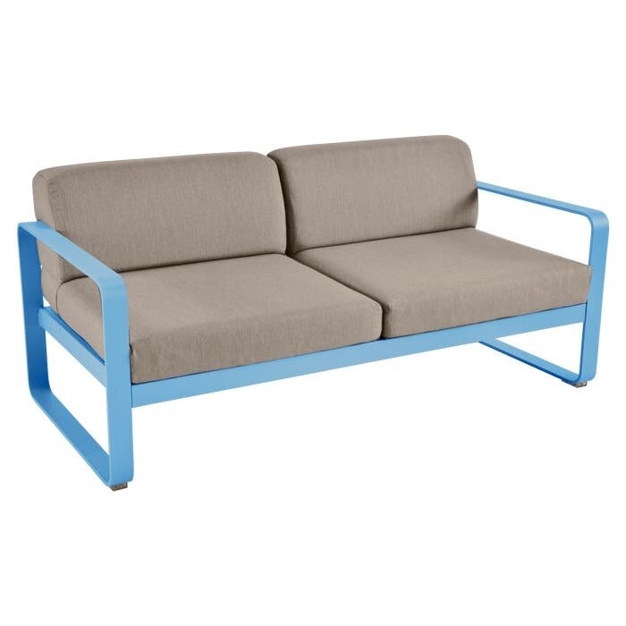 Fermob Bellevie 2-Seater Sofa Grey Taupe Cushion