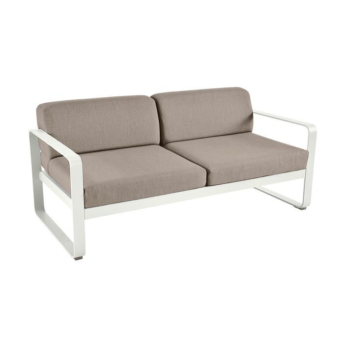Fermob Bellevie 2-Seater Sofa Grey Taupe Cushion