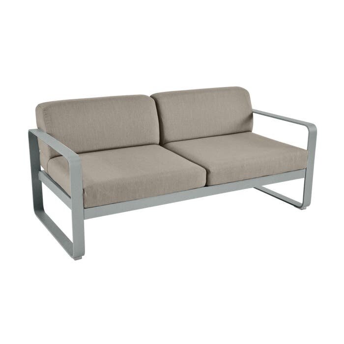 Fermob Bellevie 2-Seater Sofa Grey Taupe Cushion