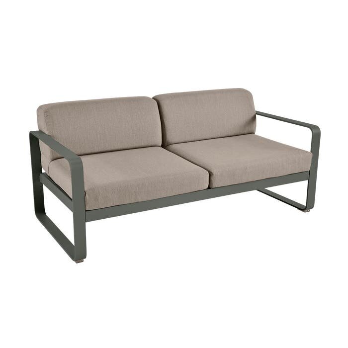 Fermob Bellevie 2-Seater Sofa Grey Taupe Cushion