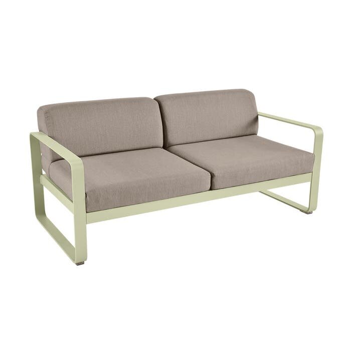 Fermob Bellevie 2-Seater Sofa Grey Taupe Cushion