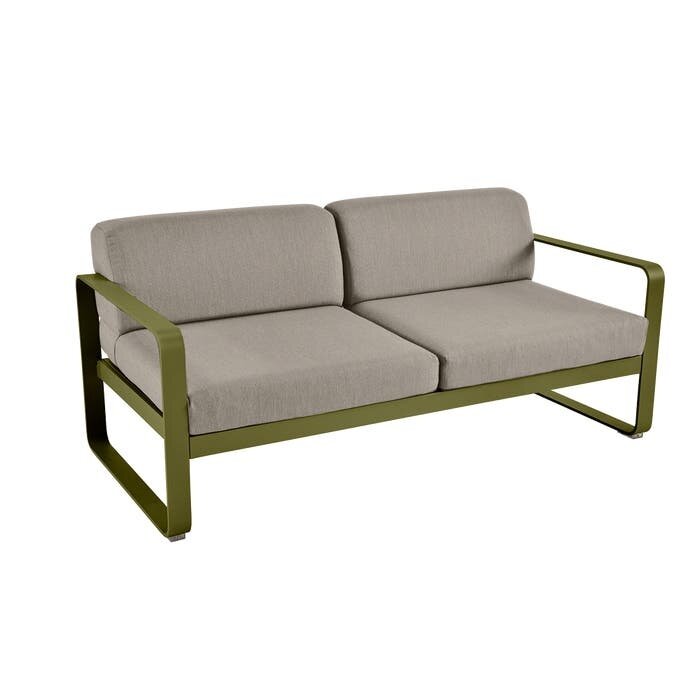 Fermob Bellevie 2-Seater Sofa Grey Taupe Cushion