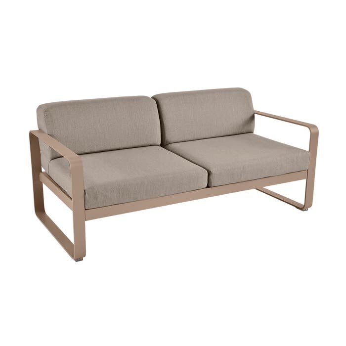 Fermob Bellevie 2-Seater Sofa Grey Taupe Cushion