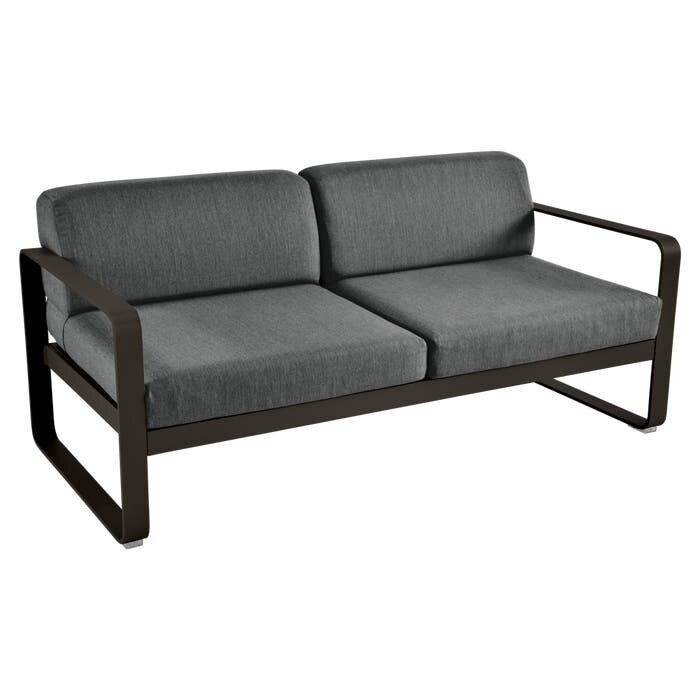 Fermob Bellevie 2-Seater Sofa Graphite Grey Cushion