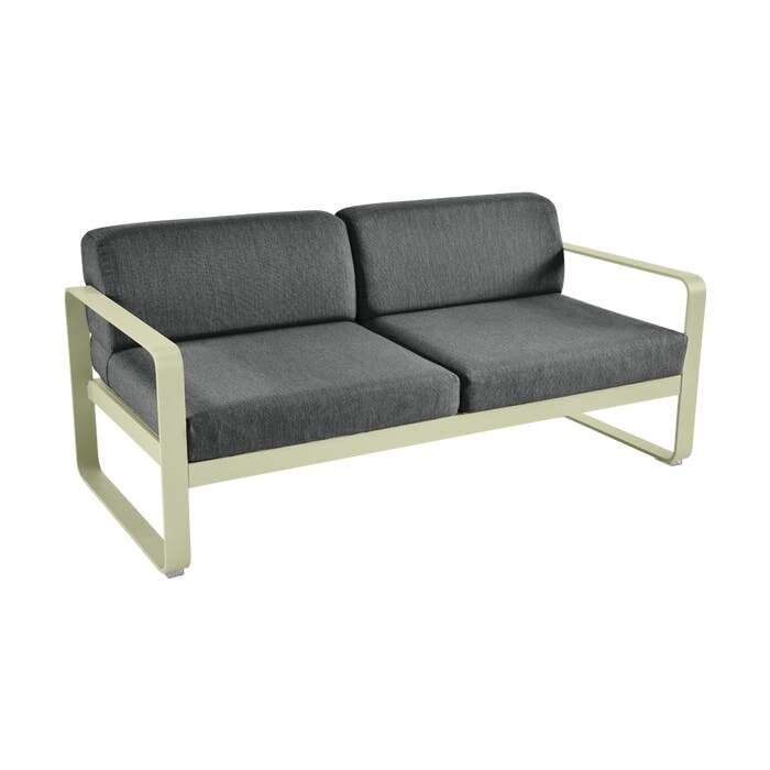 Fermob Bellevie 2-Seater Sofa Graphite Grey Cushion