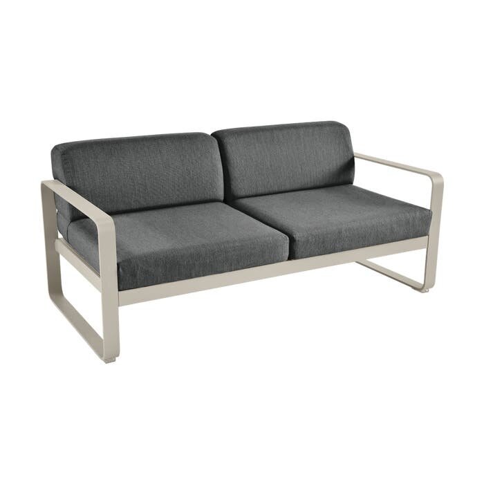 Fermob Bellevie 2-Seater Sofa Graphite Grey Cushion