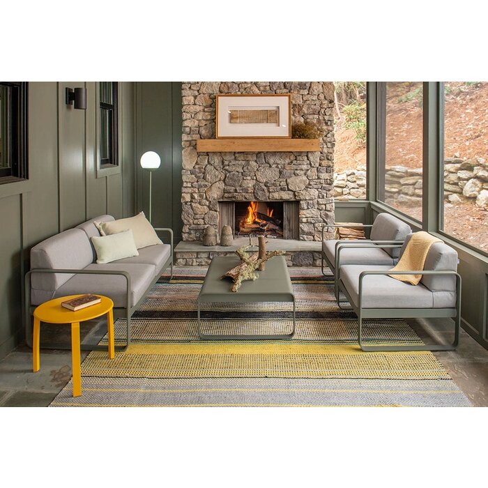 Fermob Bellevie 2-Seater Sofa Graphite Grey Cushion