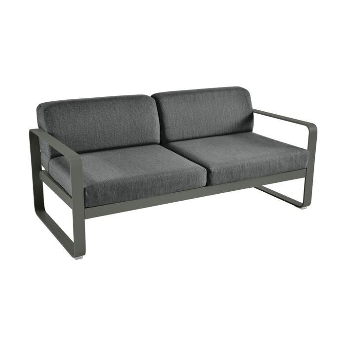 Fermob Bellevie 2-Seater Sofa Graphite Grey Cushion