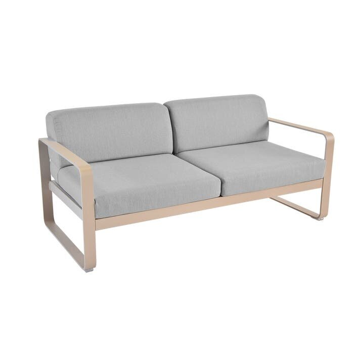 Fermob Bellevie 2-Seater Sofa Flannel Grey Cushion