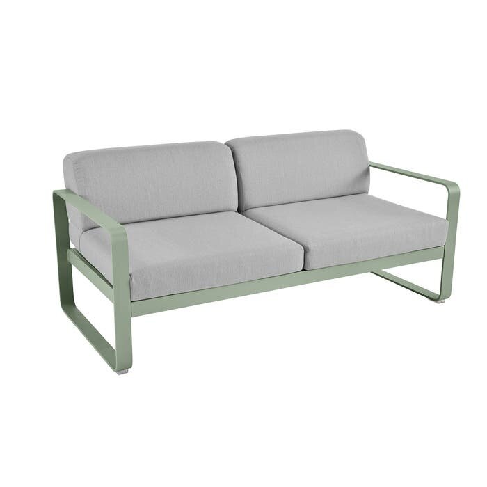 Fermob Bellevie 2-Seater Sofa Flannel Grey Cushion