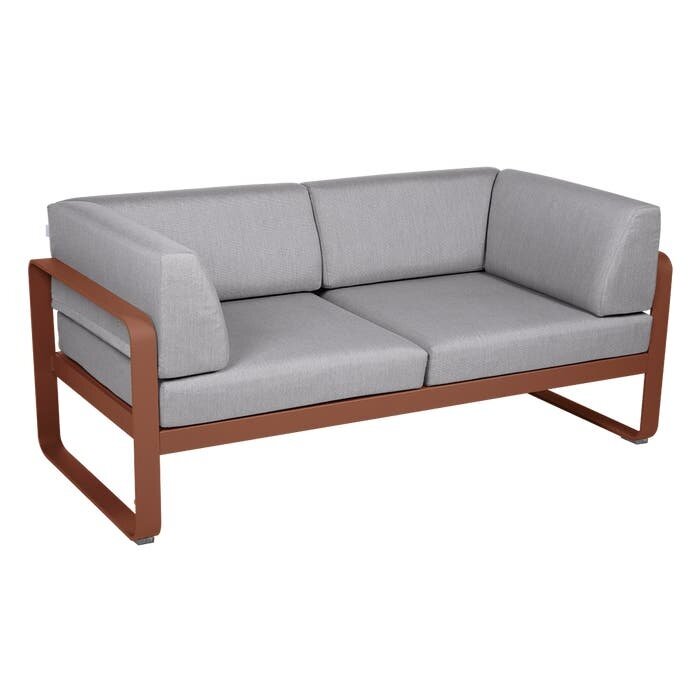 Fermob Bellevie 2-Seater Club Sofa Flannel Grey Cushion