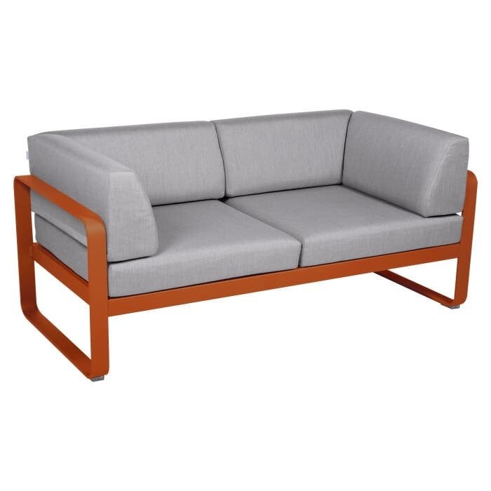 Fermob Bellevie 2-Seater Club Sofa Flannel Grey Cushion