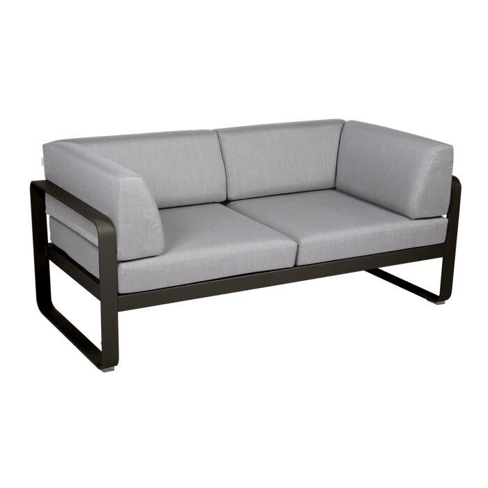 Fermob Bellevie 2-Seater Club Sofa Flannel Grey Cushion