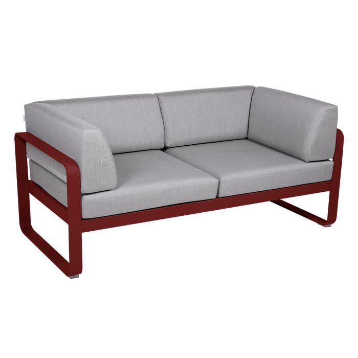 Fermob Bellevie 2-Seater Club Sofa Flannel Grey Cushion