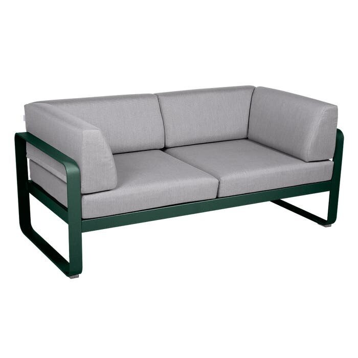 Fermob Bellevie 2-Seater Club Sofa Flannel Grey Cushion