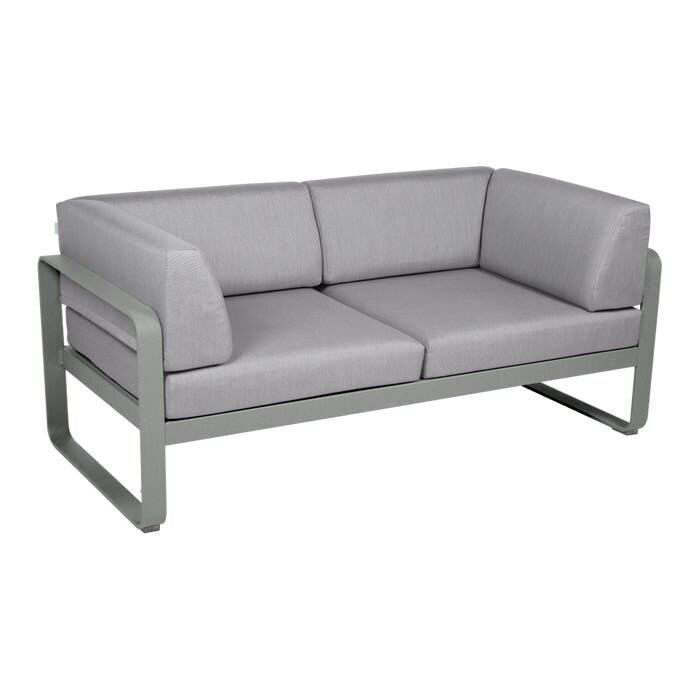 Fermob Bellevie 2-Seater Club Sofa Flannel Grey Cushion
