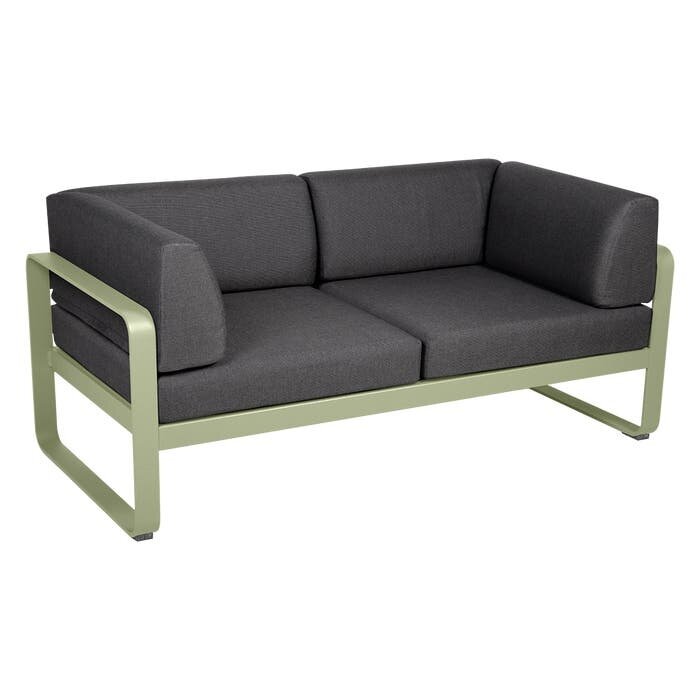 Fermob Bellevie 2-Seater Club Sofa Graphite Grey Cushion
